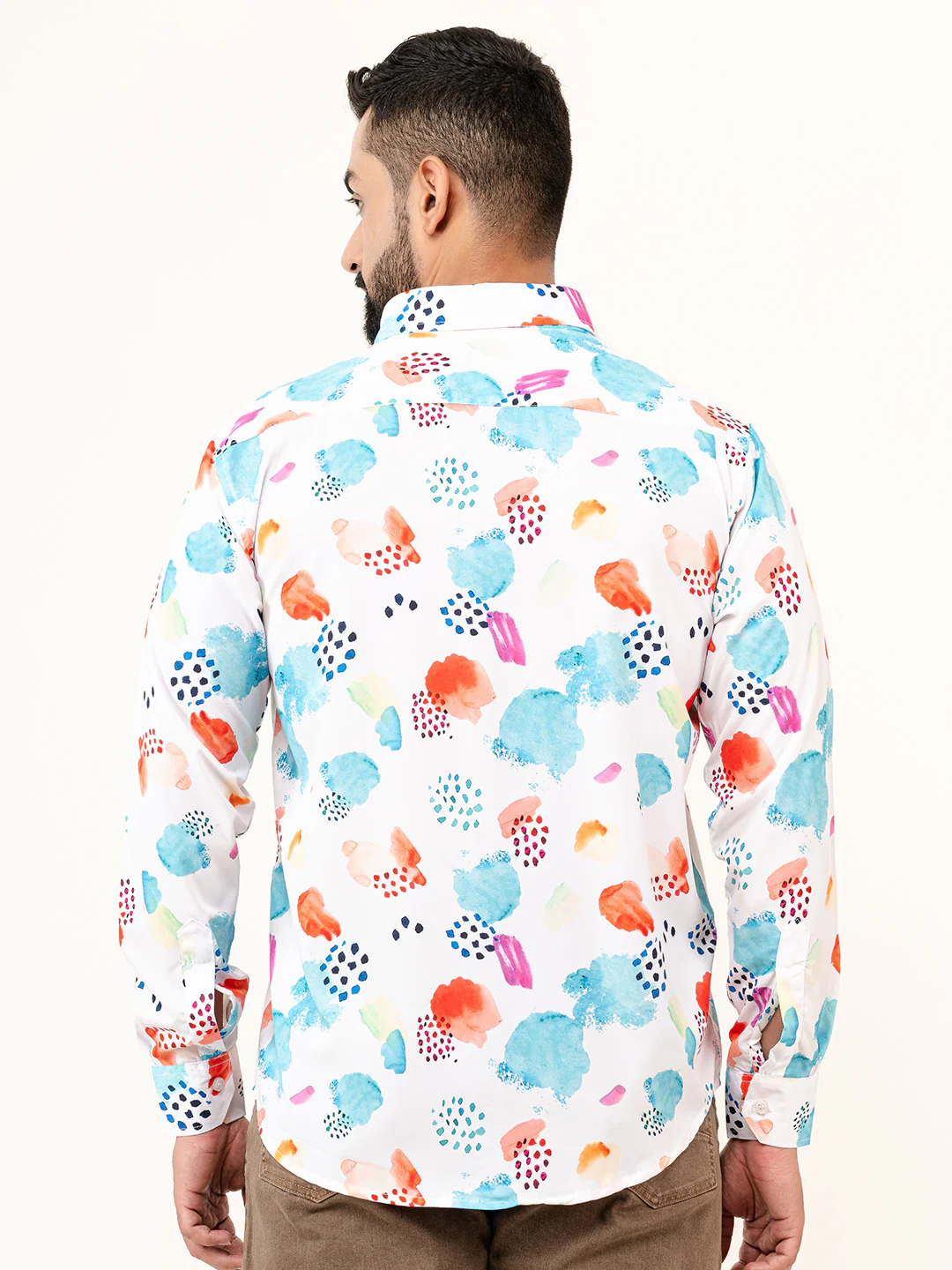 Abstract Crepe Printed Shirt For Men - Image 6
