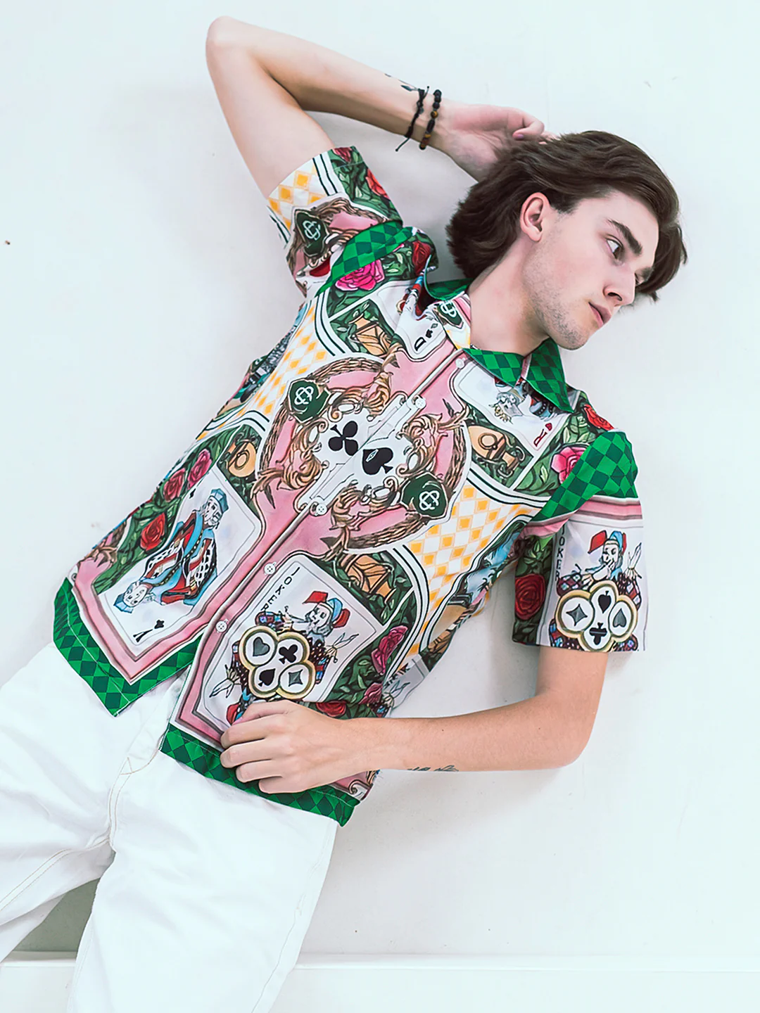 Ace-Joker Graphic Printed Oversized Multicolor Crepe Shirt - Image 5