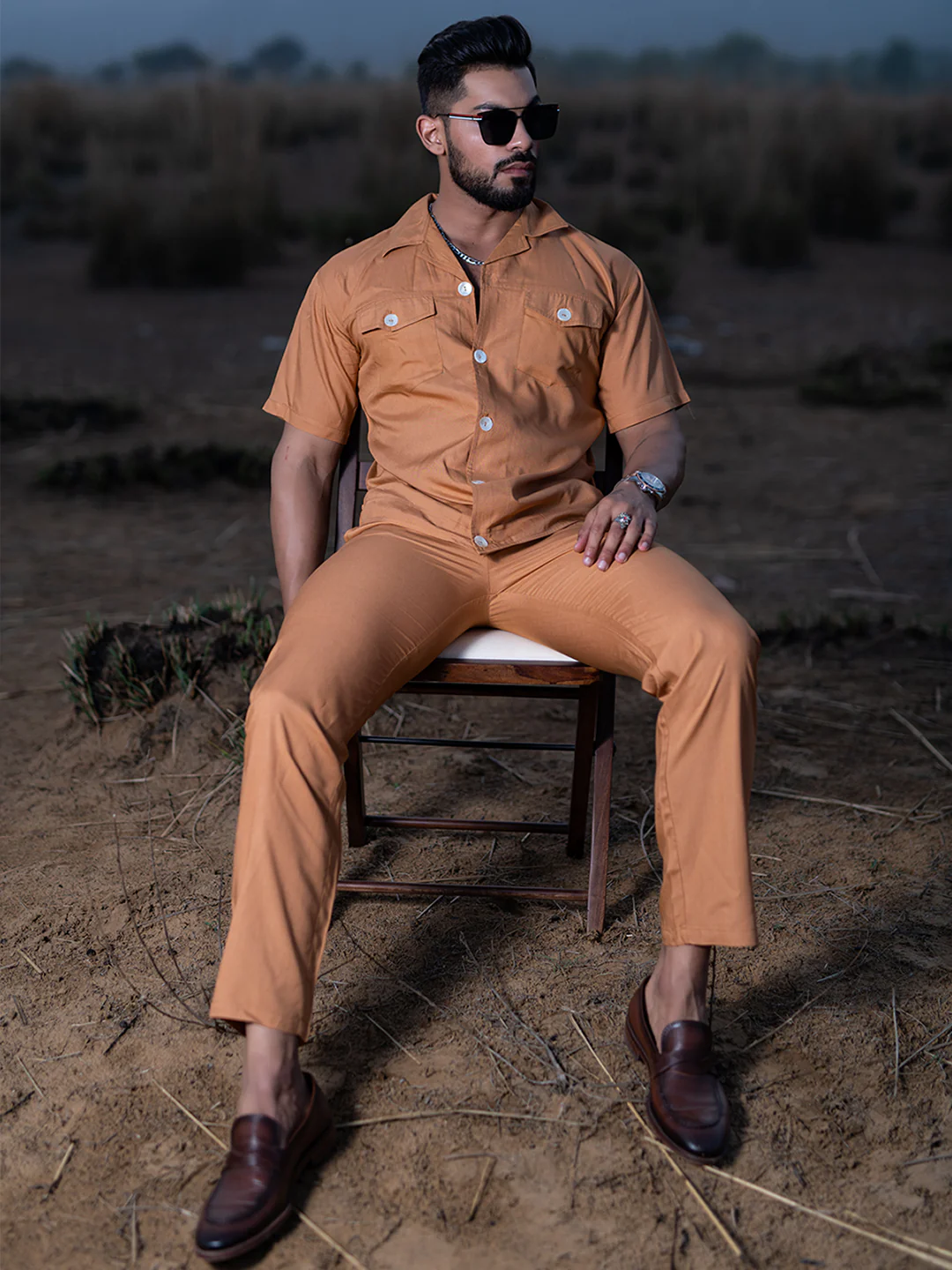 Beige Half Sleeves Modal Co-ord Set - Image 4