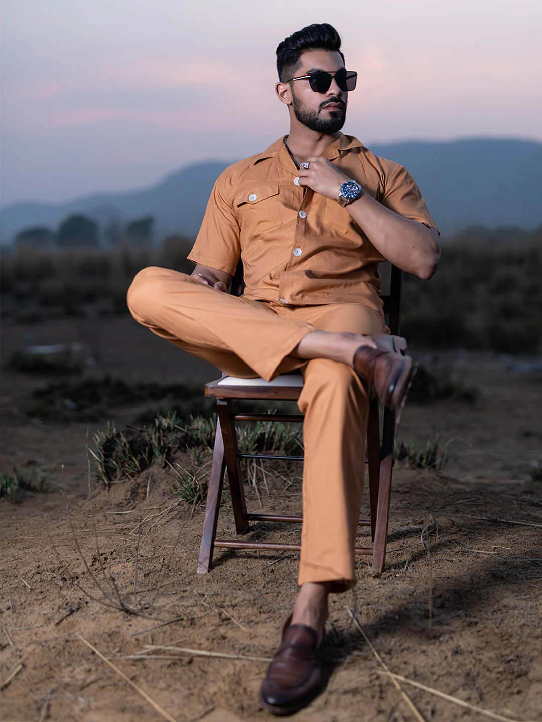 Beige Half Sleeves Modal Co-ord Set - Image 5