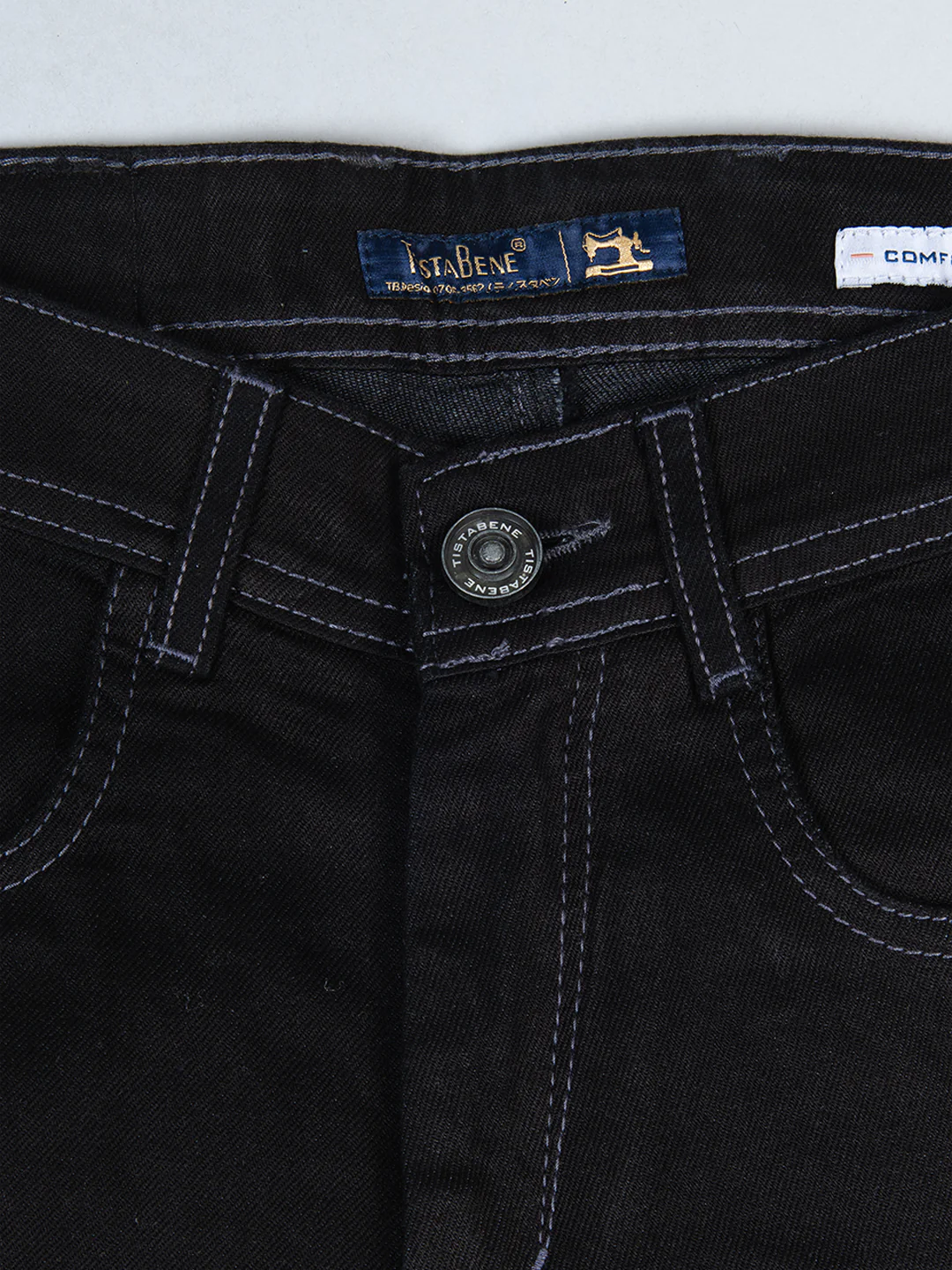 Black Straight Fit Cargo Denim Jeans - Image 5