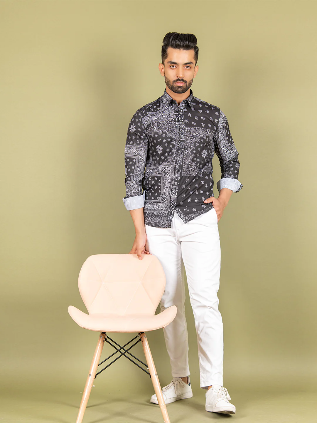 Black Crepe Printed Shirts - Image 6