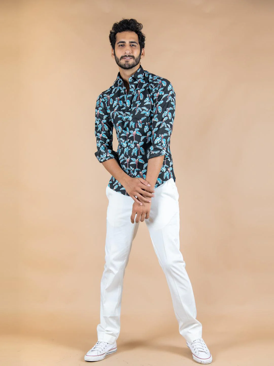 Black Fauna Printed Cotton Shirt - Image 5