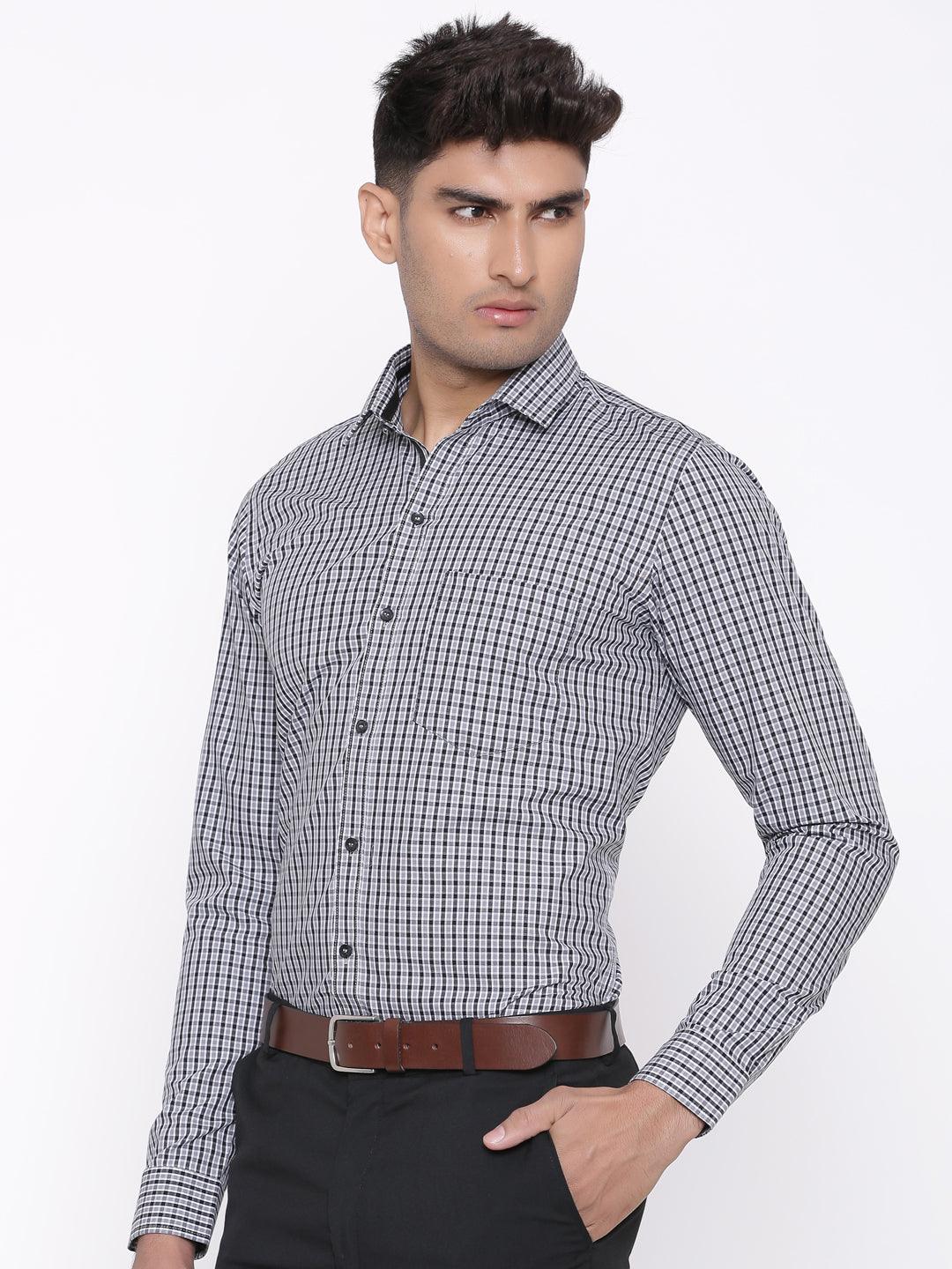 Black Gingham Checks Shirt - Image 3