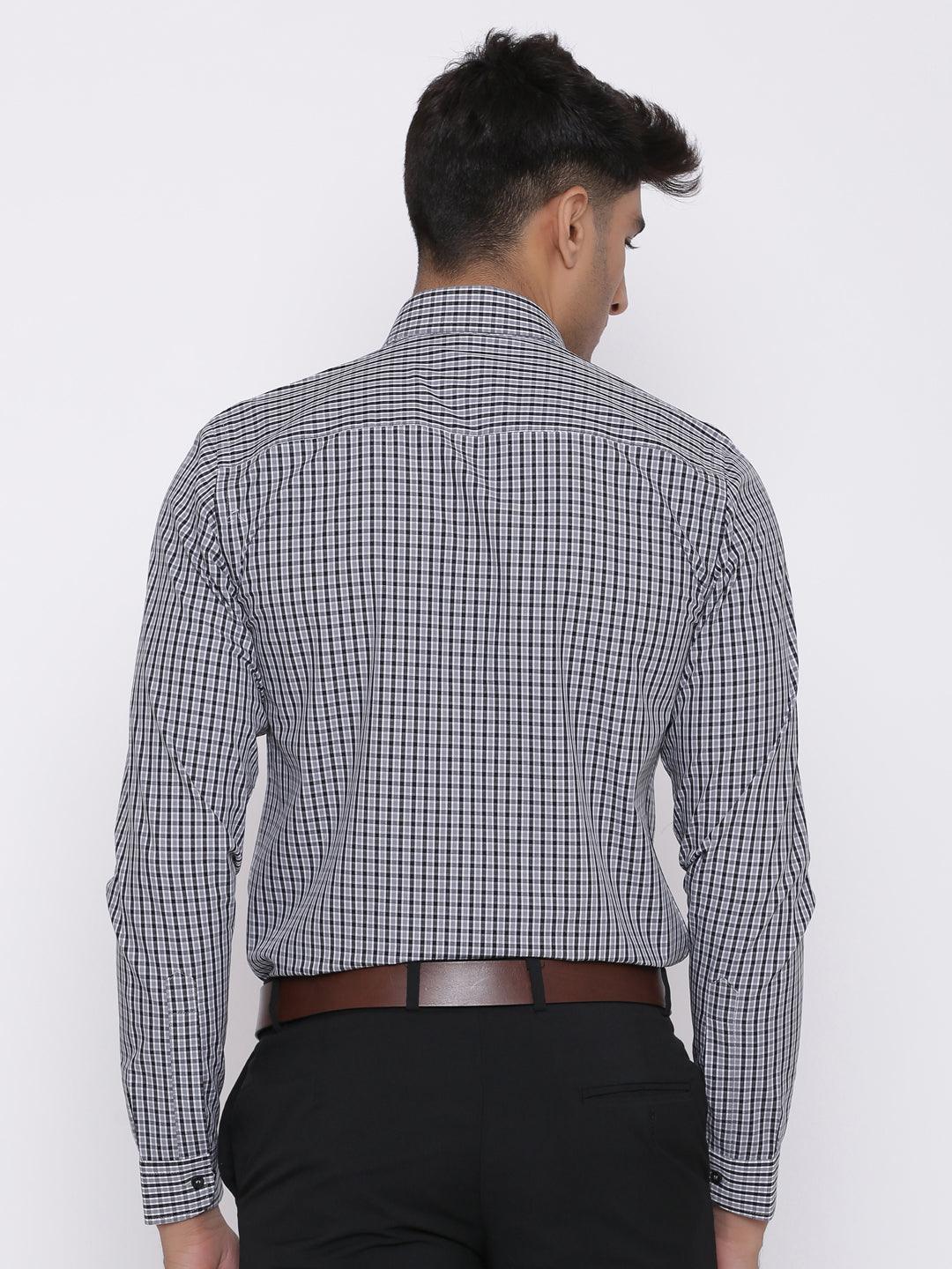 Black Gingham Checks Shirt - Image 4