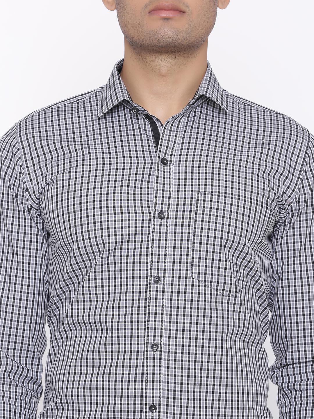 Black Gingham Checks Shirt - Image 6