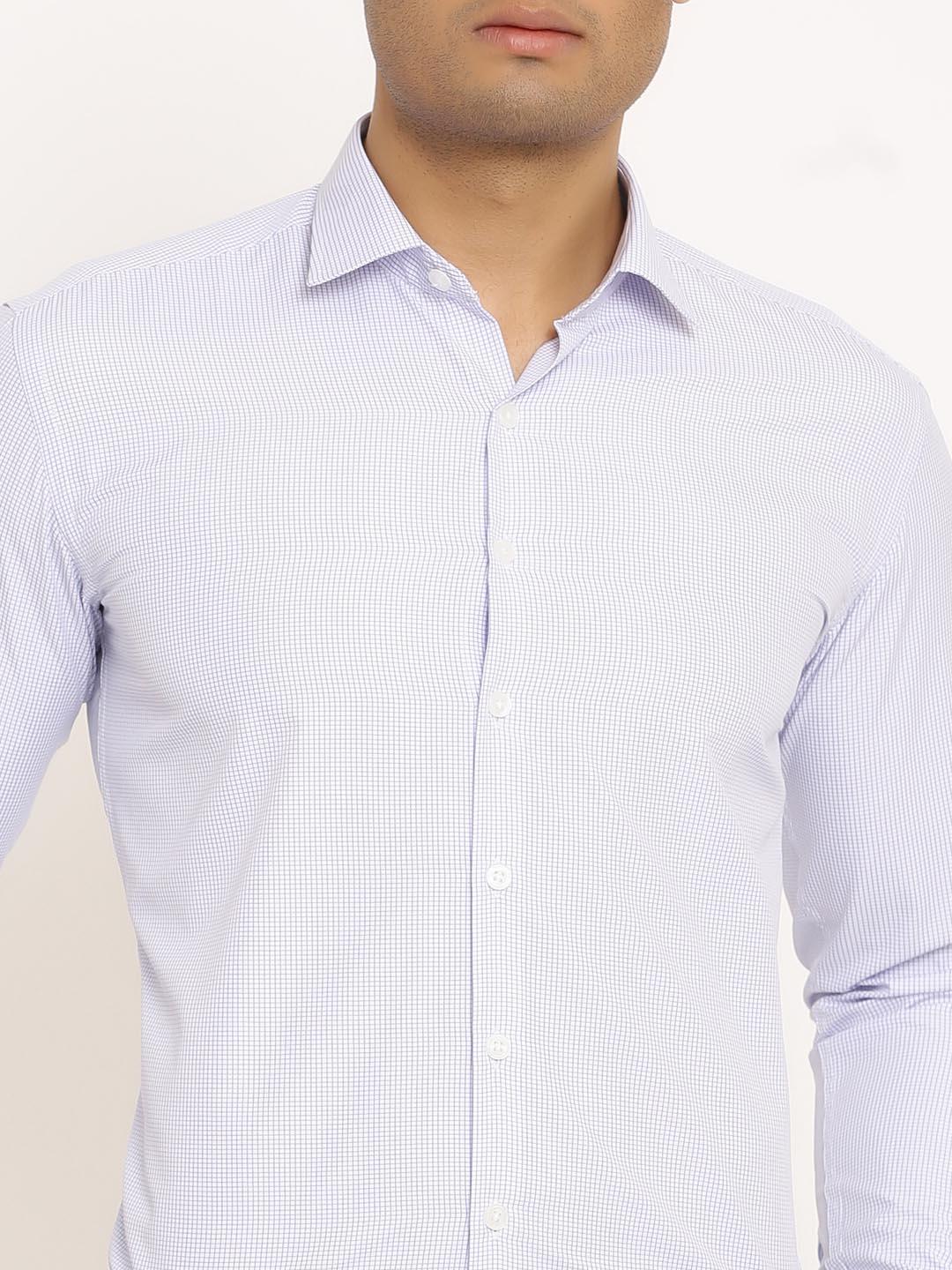 Blue Basic Small Checks Shirt - Image 4