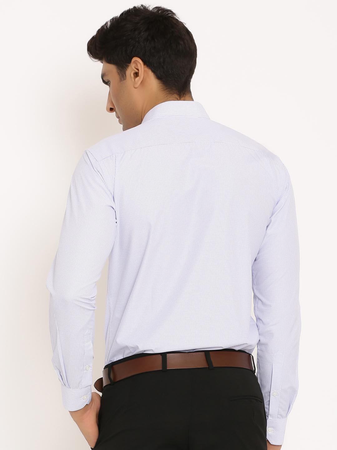 Blue Basic Small Checks Shirt - Image 5