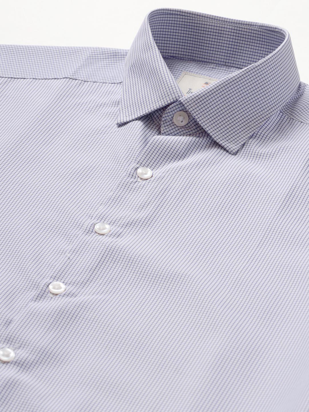 Blue Basic Small Checks Shirt - Image 6