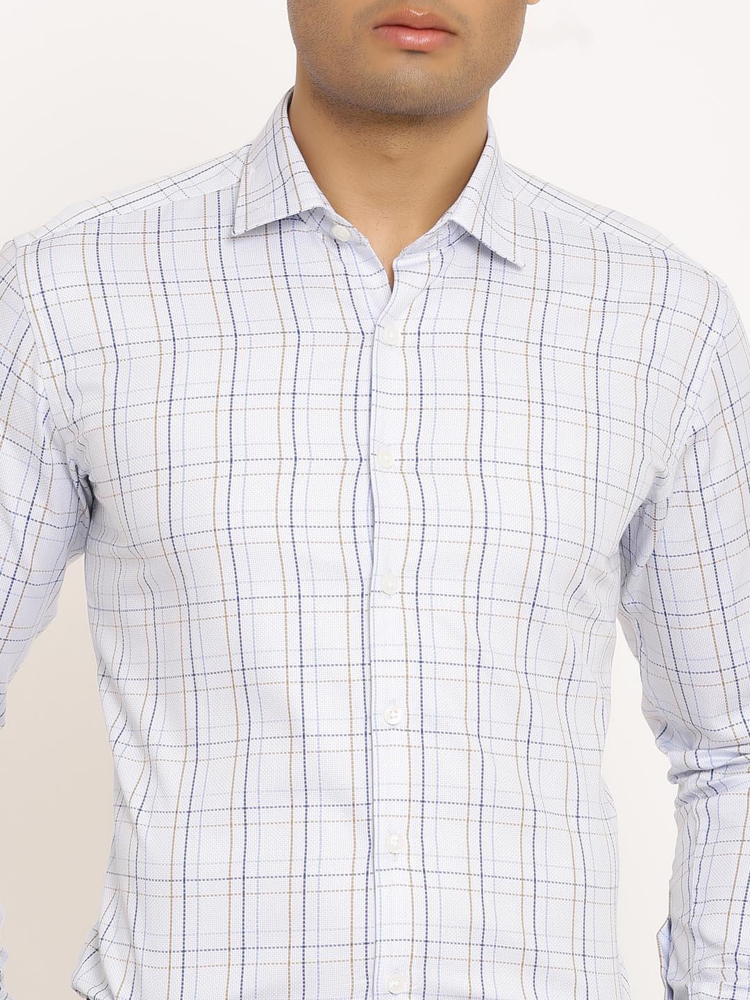 Blue Crescent Checks Shirt - Image 3