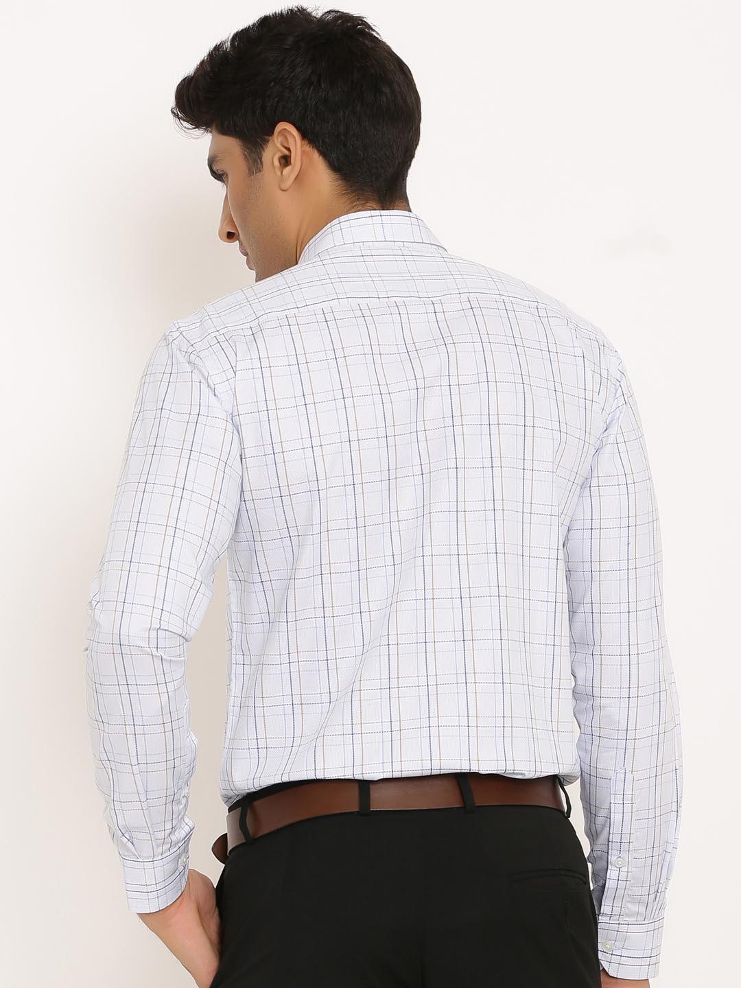 Blue Crescent Checks Shirt - Image 4
