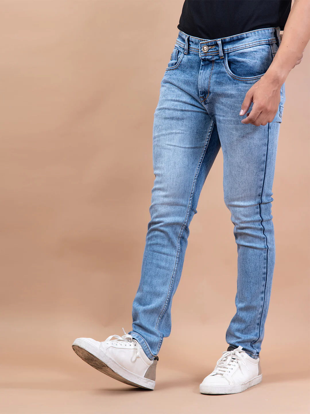 Blue Skinny Fit Stretchable Men's Jeans - Image 5