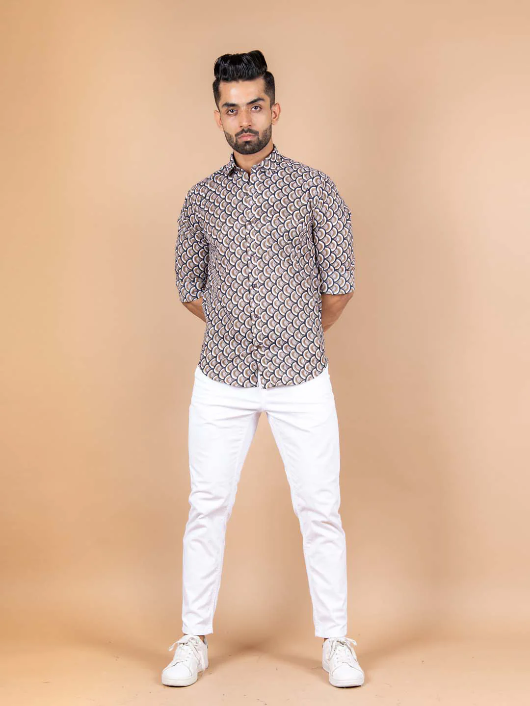 Brown Takeshi Full Sleeve Cotton Printed Shirt - Image 6