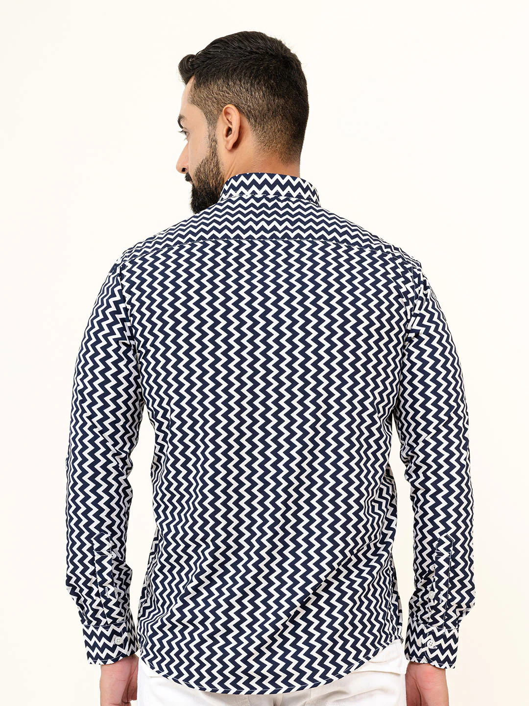 Chevron Crepe Full Sleeve Printed Shirt - Image 6