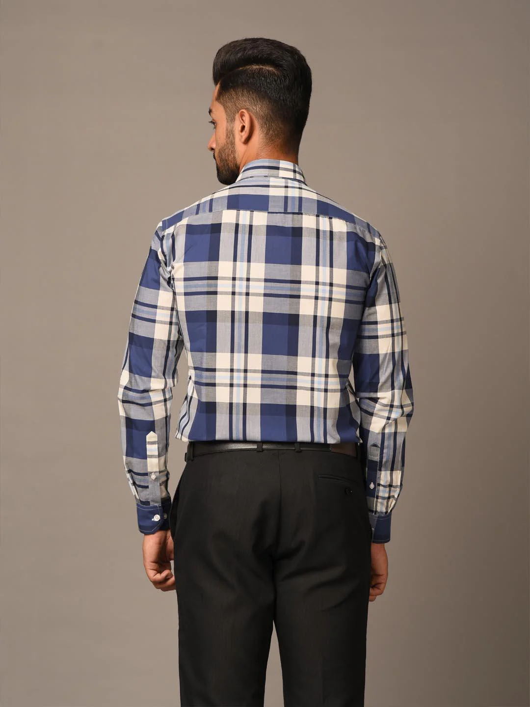 Euphoric Blue Checks Giza Shirt - Image 6