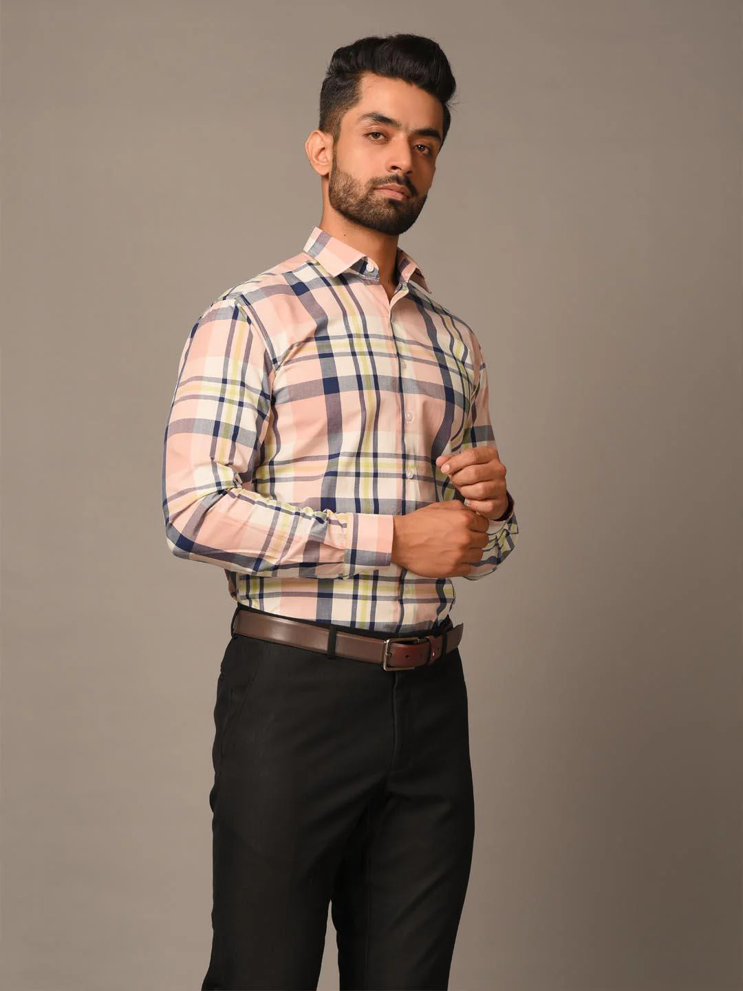 Euphoric Pink Checks Giza Shirt - Image 3