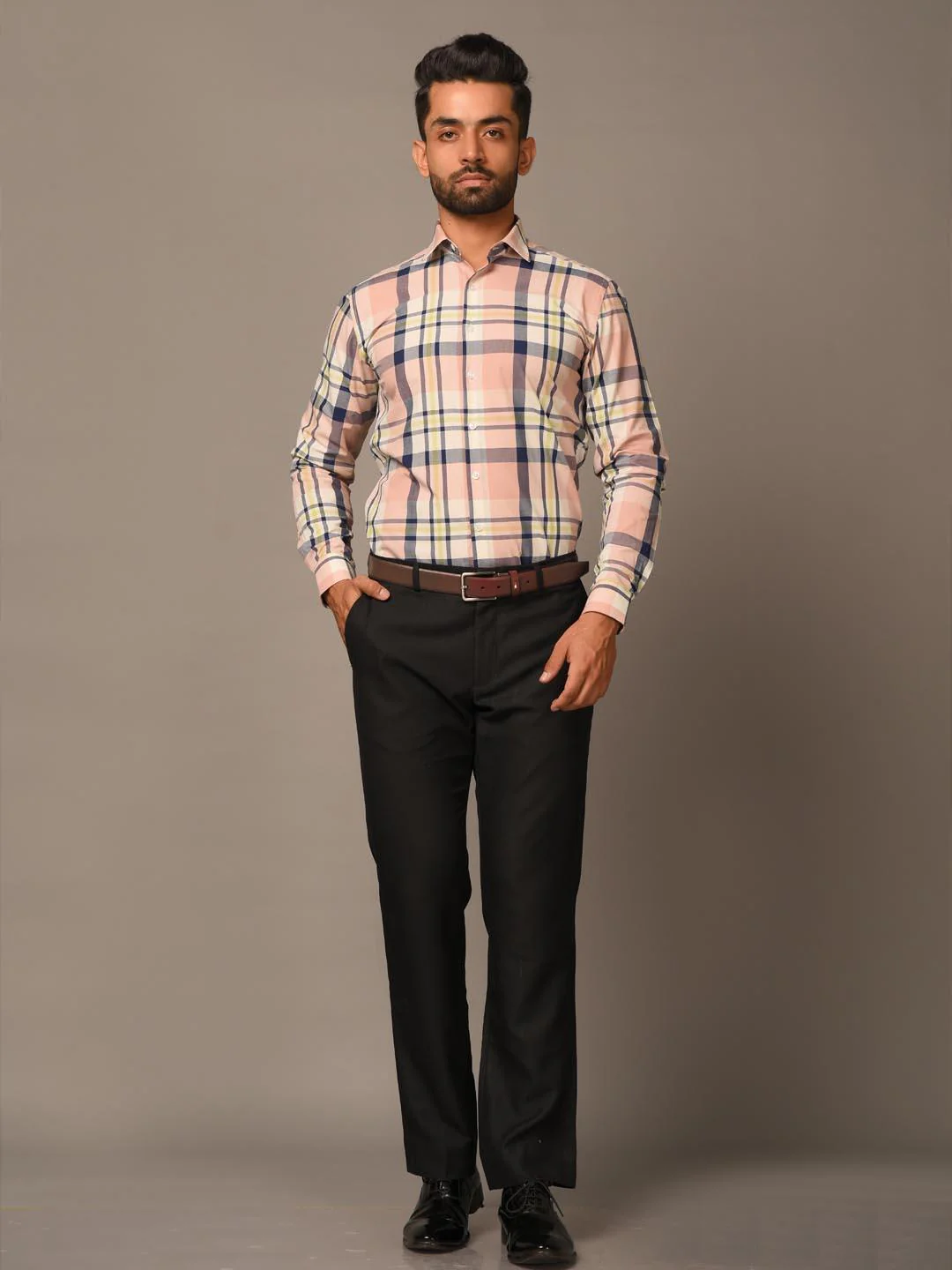 Euphoric Pink Checks Giza Shirt - Image 4