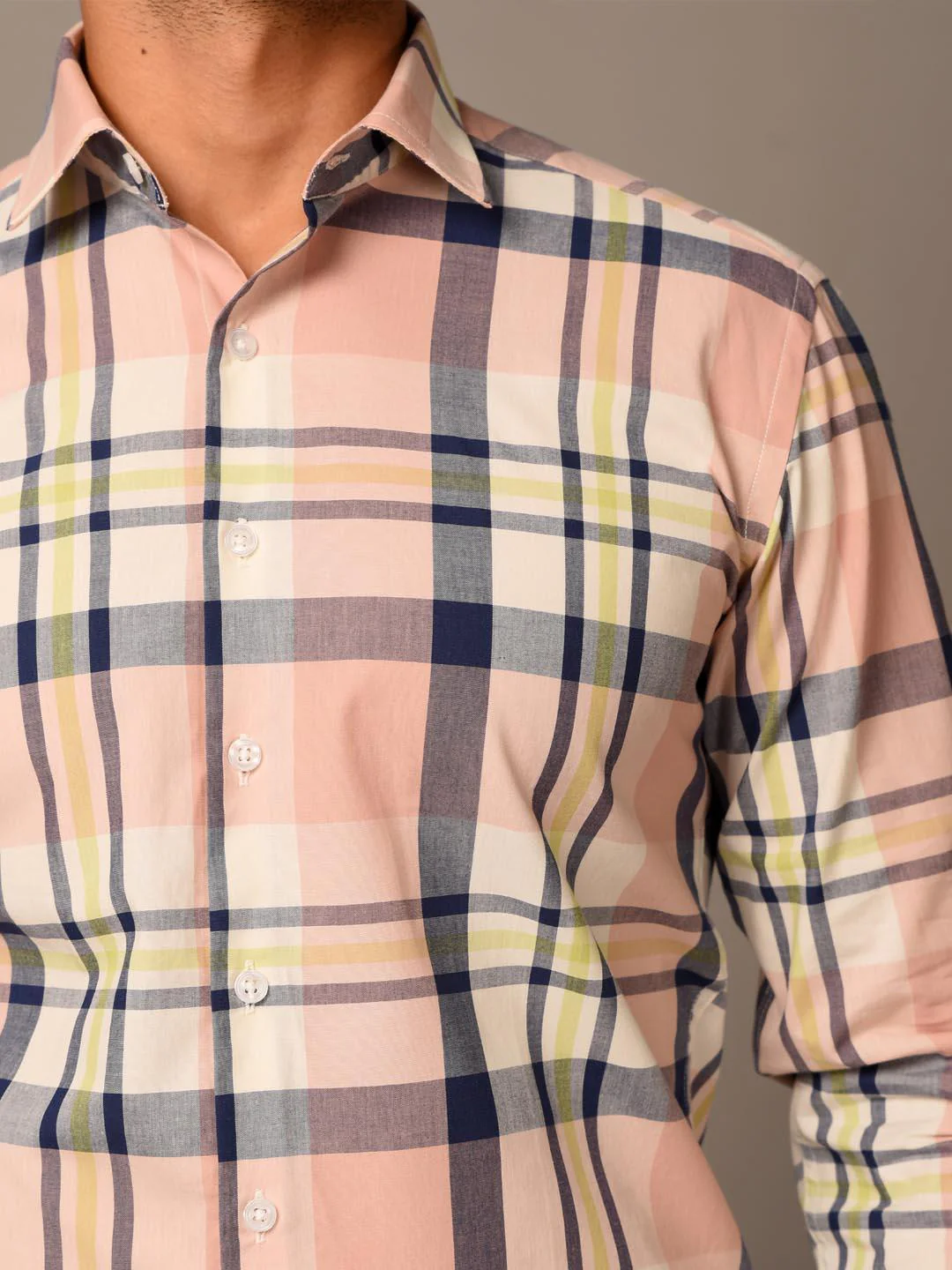 Euphoric Pink Checks Giza Shirt - Image 5