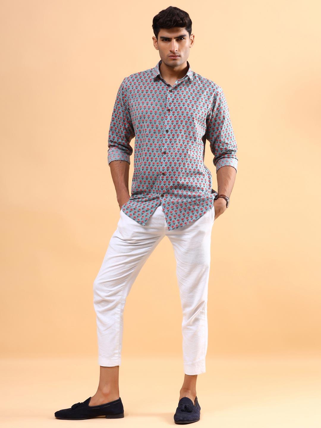 Floral Printed Cotton Shirt - Image 3