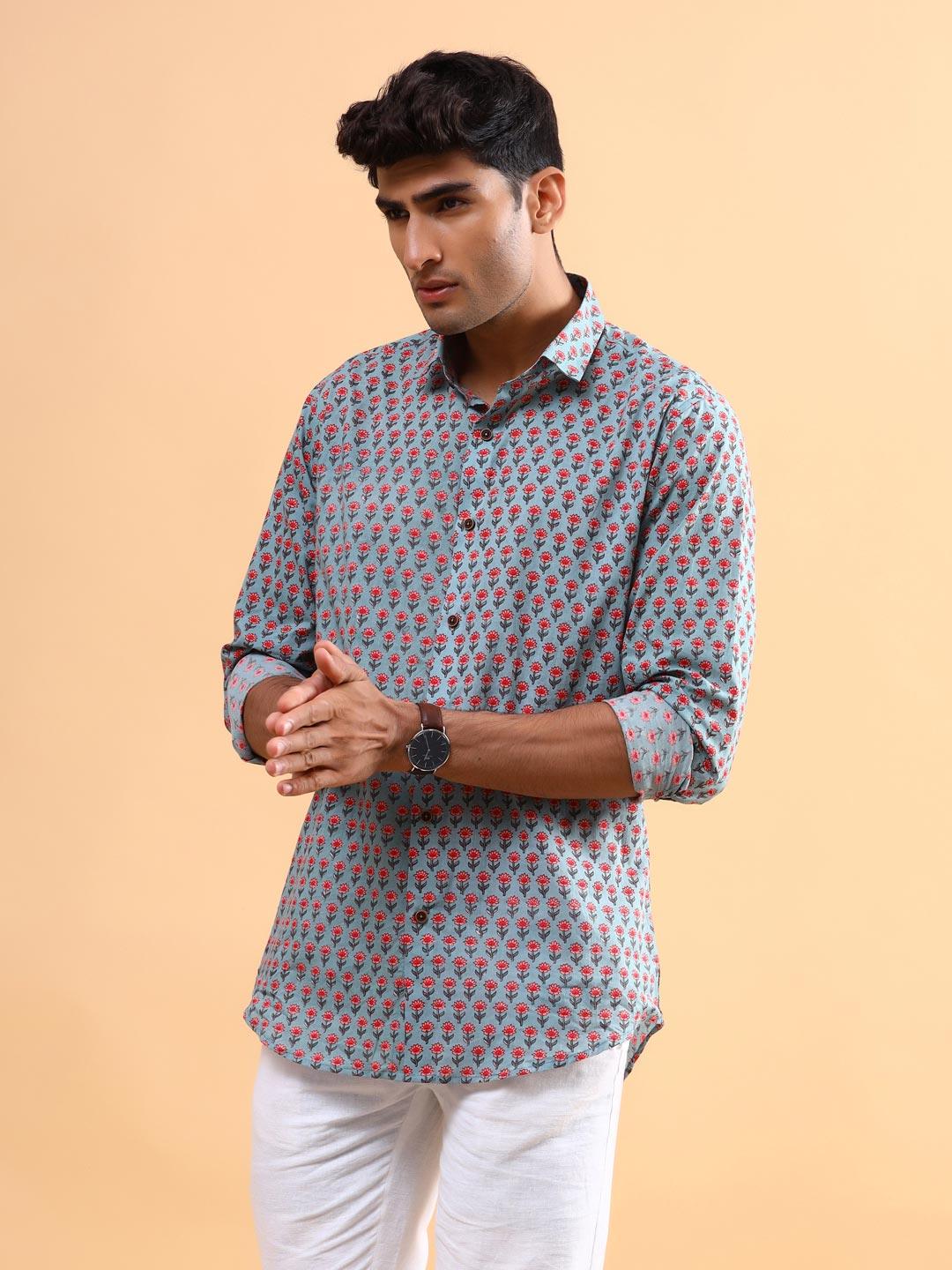 Floral Printed Cotton Shirt - Image 4