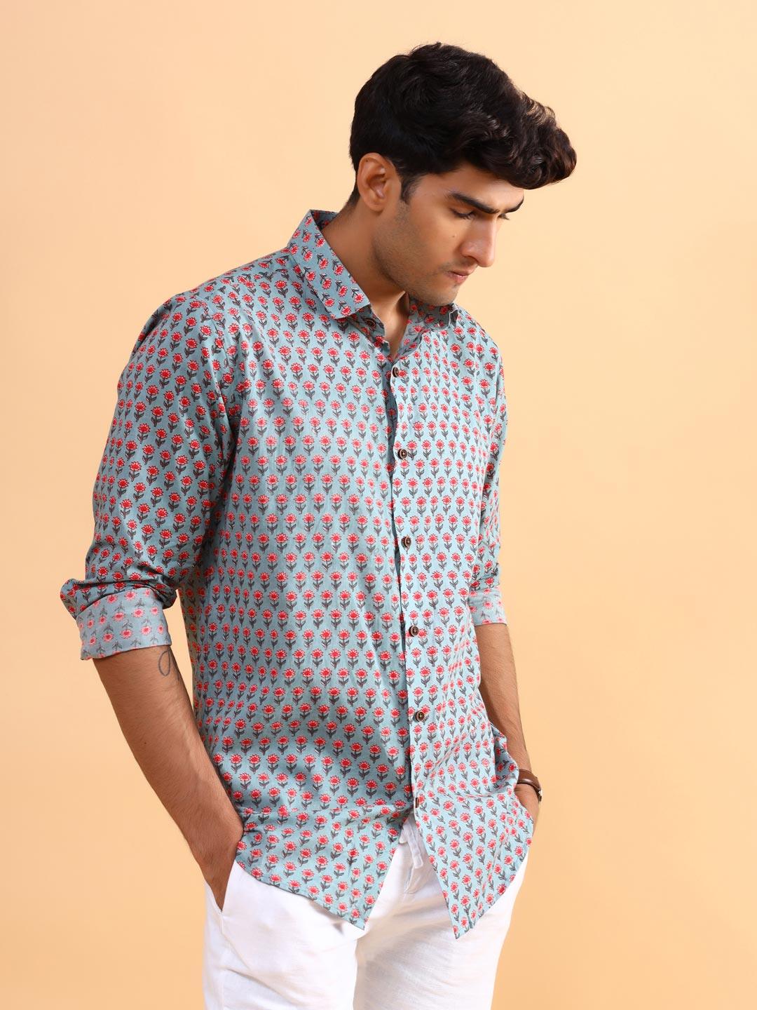 Floral Printed Cotton Shirt - Image 5