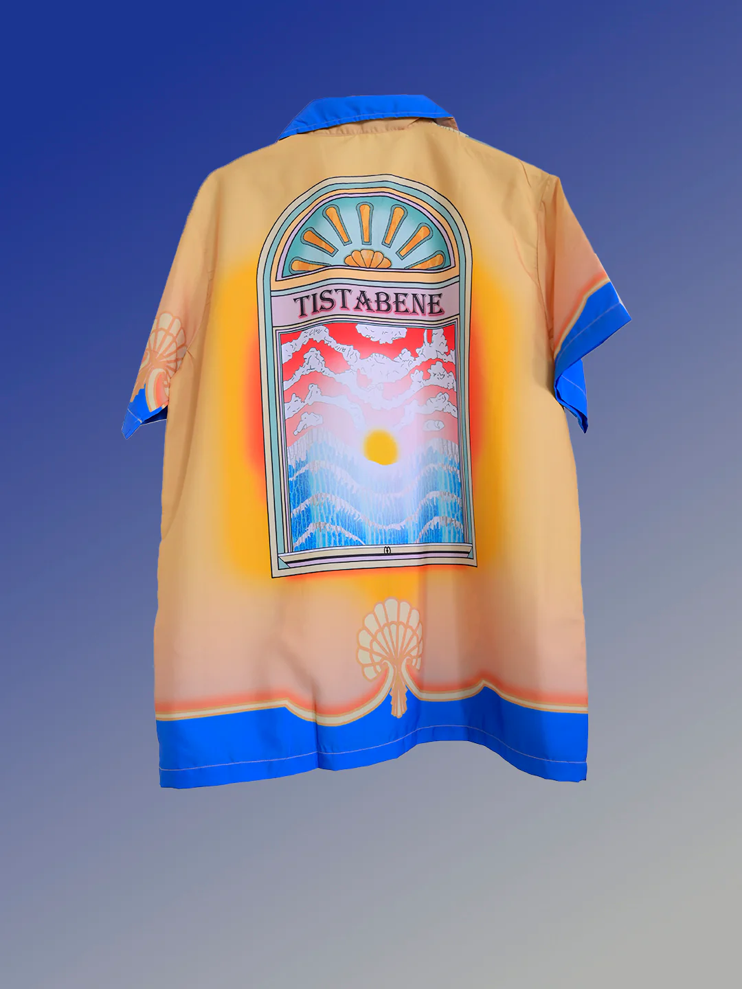 Graphic Tistabene Back Printed Oversized Multicolor Crepe Shirt - Image 3