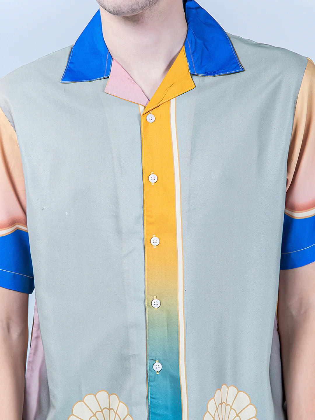 Graphic Tistabene Back Printed Oversized Multicolor Crepe Shirt - Image 5