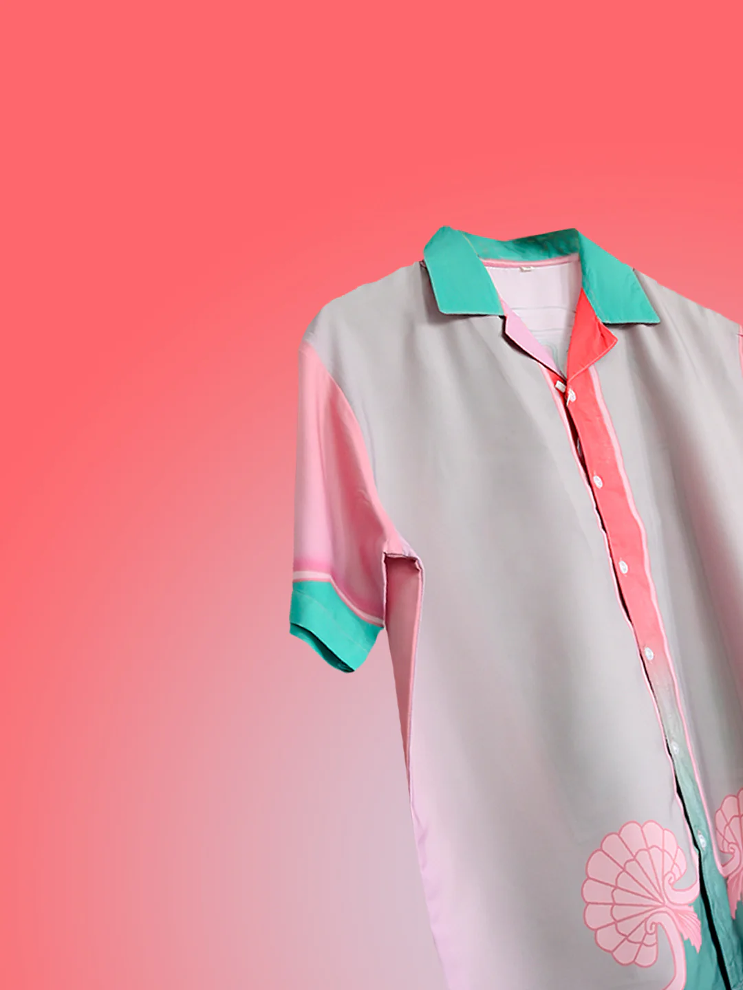 Graphic Tistabene Back Printed Oversized Multicolor Crepe Shirt - Image 3