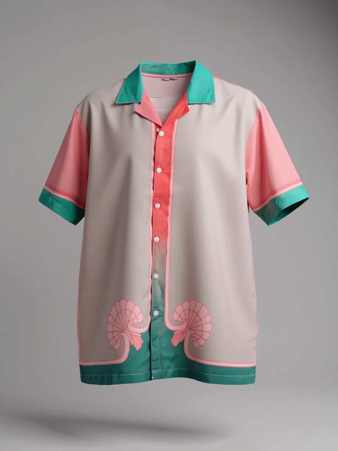 Graphic Tistabene Back Printed Oversized Multicolor Crepe Shirt - Image 5