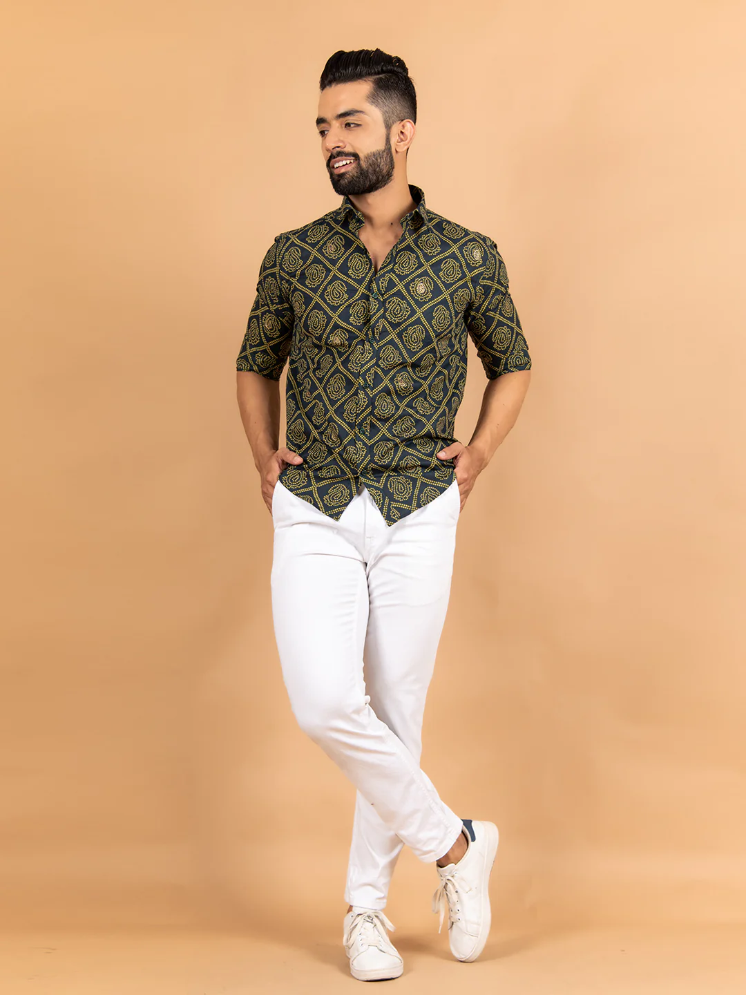 Green Jaipuri Cotton Printed Shirt - Image 7