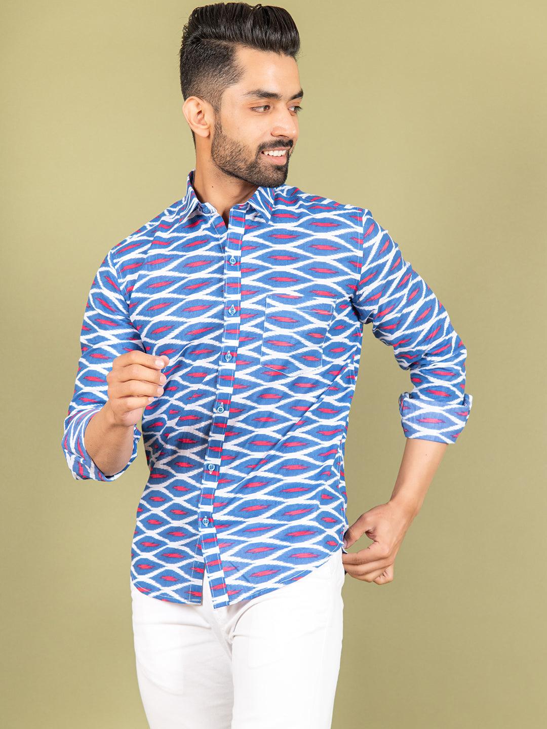 Ikat Printed Cotton Shirt - Image 3