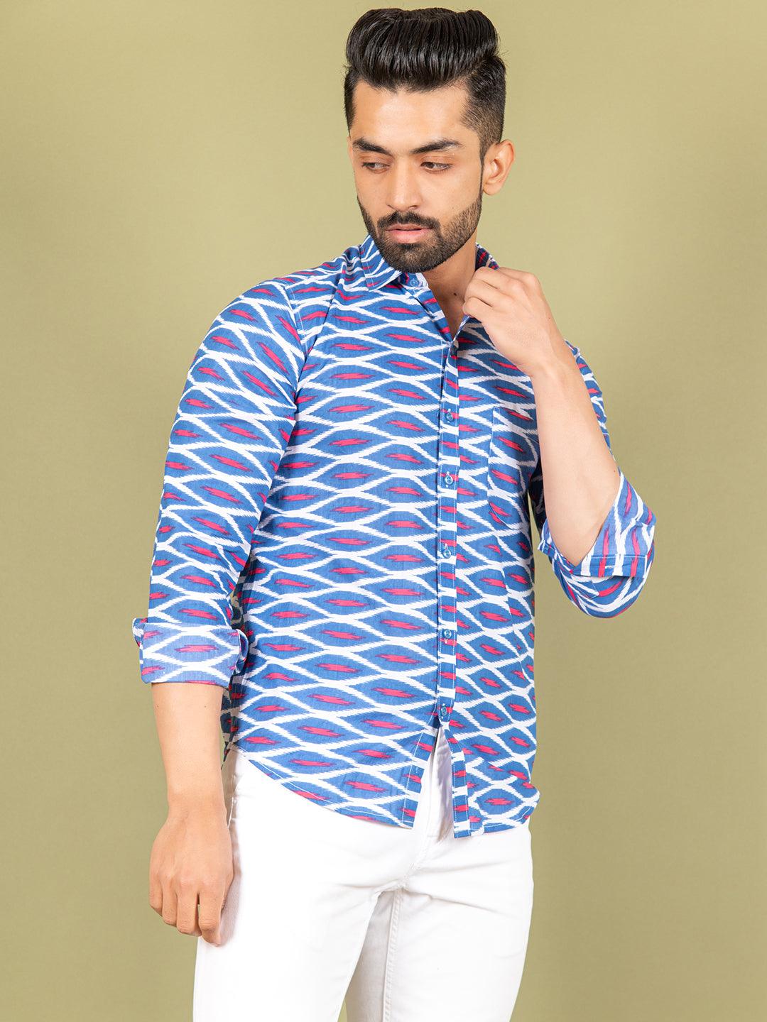 Ikat Printed Cotton Shirt - Image 4