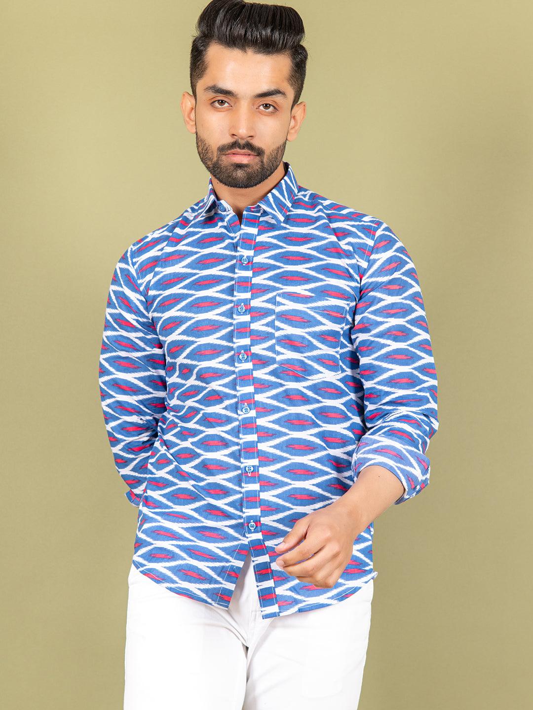 Ikat Printed Cotton Shirt - Image 5