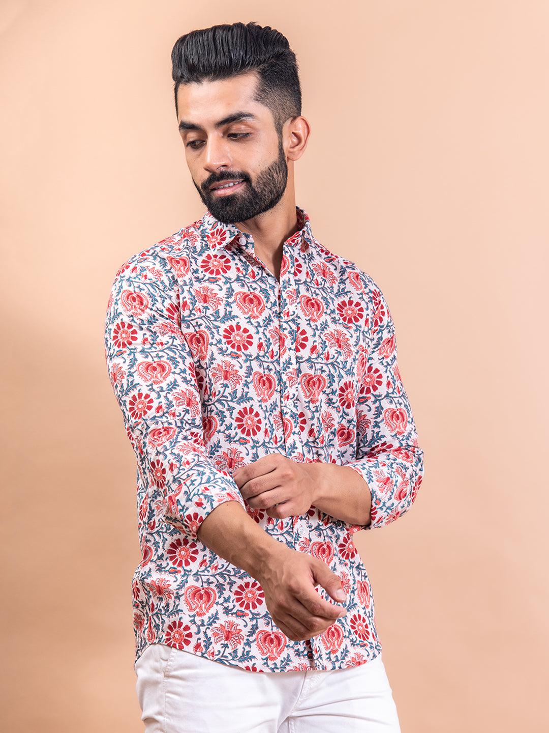 Jacobean Full Sleeeves Cotton Printed Shirt - Image 3