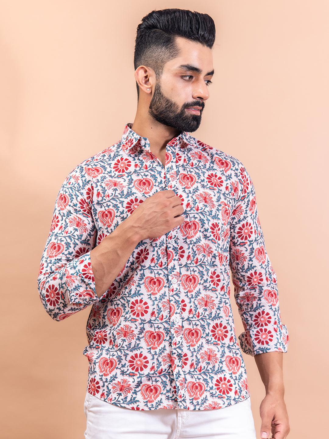 Jacobean Full Sleeeves Cotton Printed Shirt - Image 4