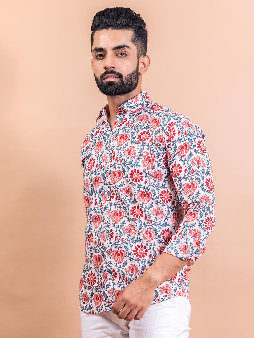 Jacobean Full Sleeeves Cotton Printed Shirt - Image 5