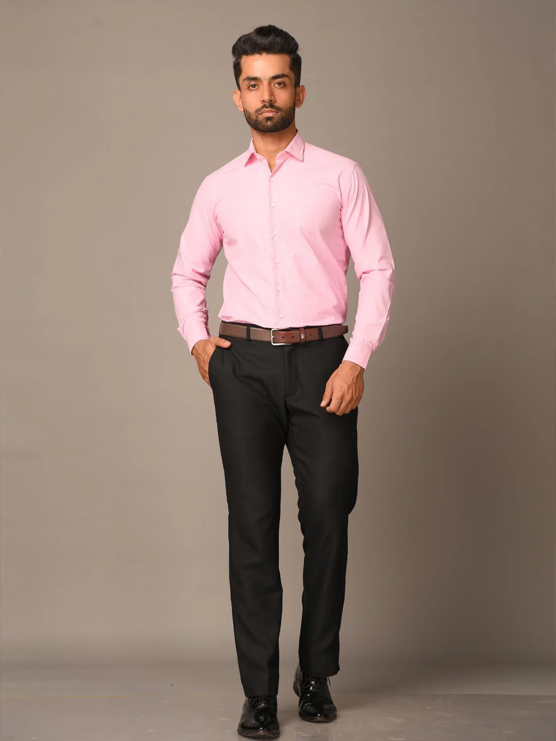 Light Pink Stripes Formal Shirt - Image 4