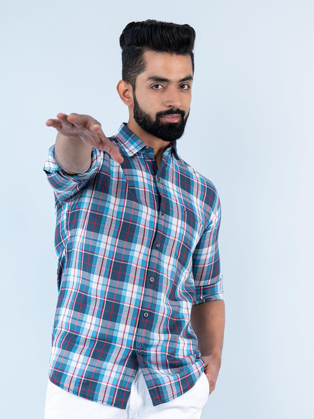 Multi Checks Full Sleeves Cotton Shirt - Image 3