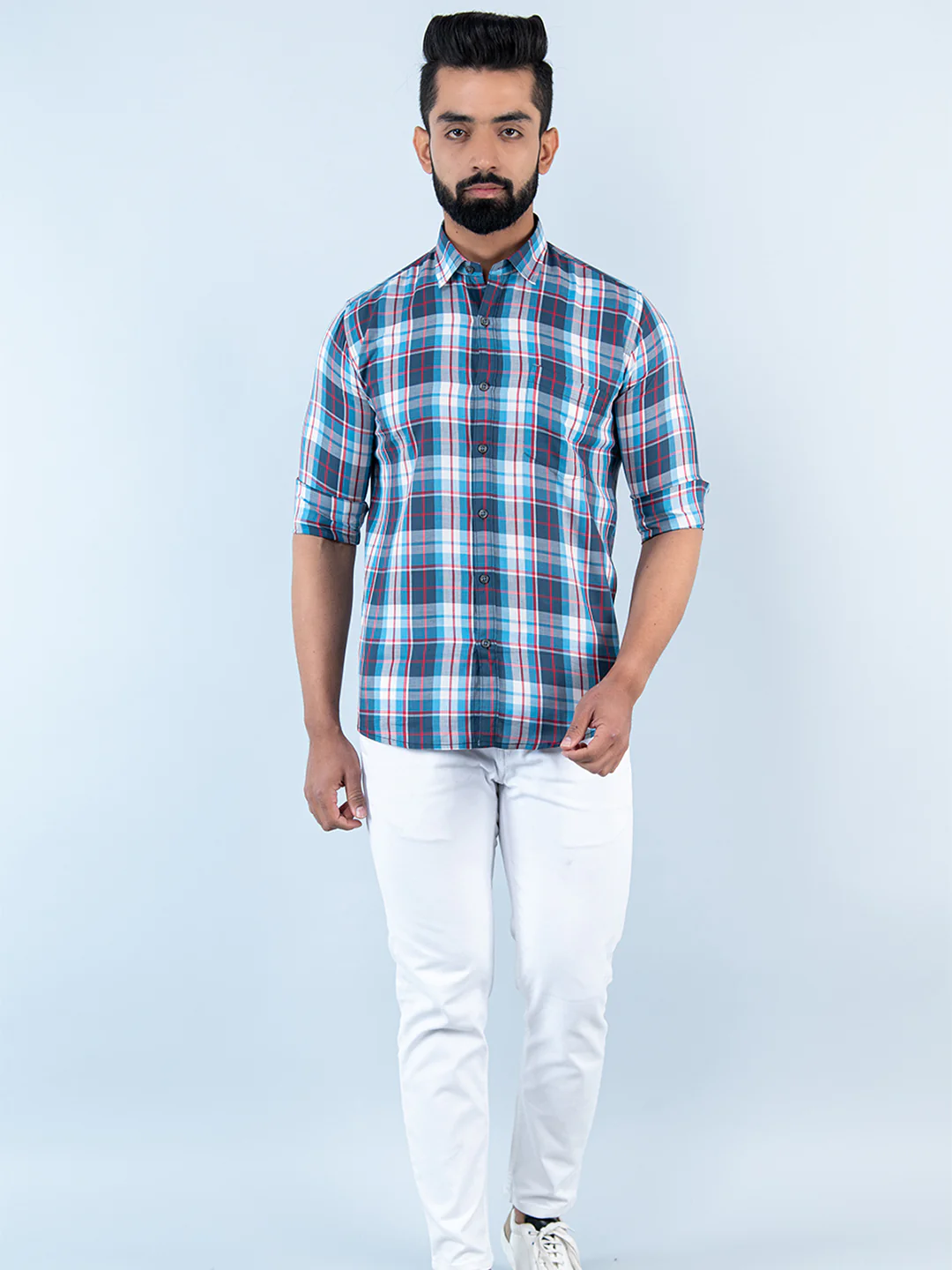 Multi Checks Full Sleeves Cotton Shirt - Image 5