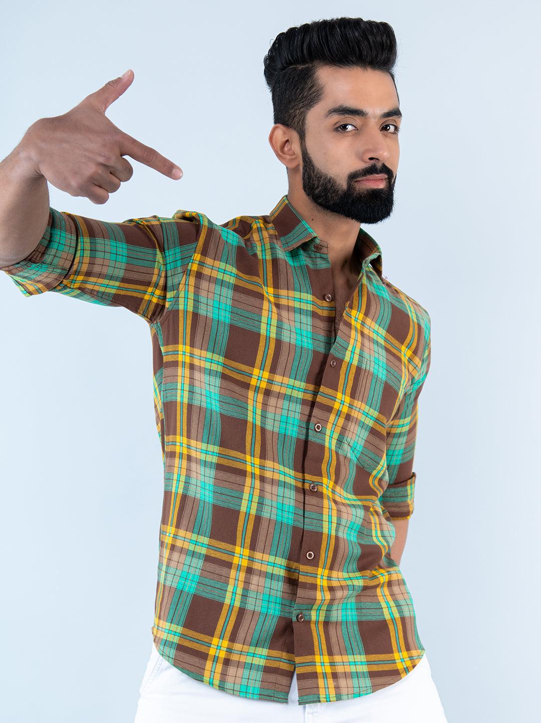 Multi Checks Full Sleeves Flannel Cotton Shirt - Image 3