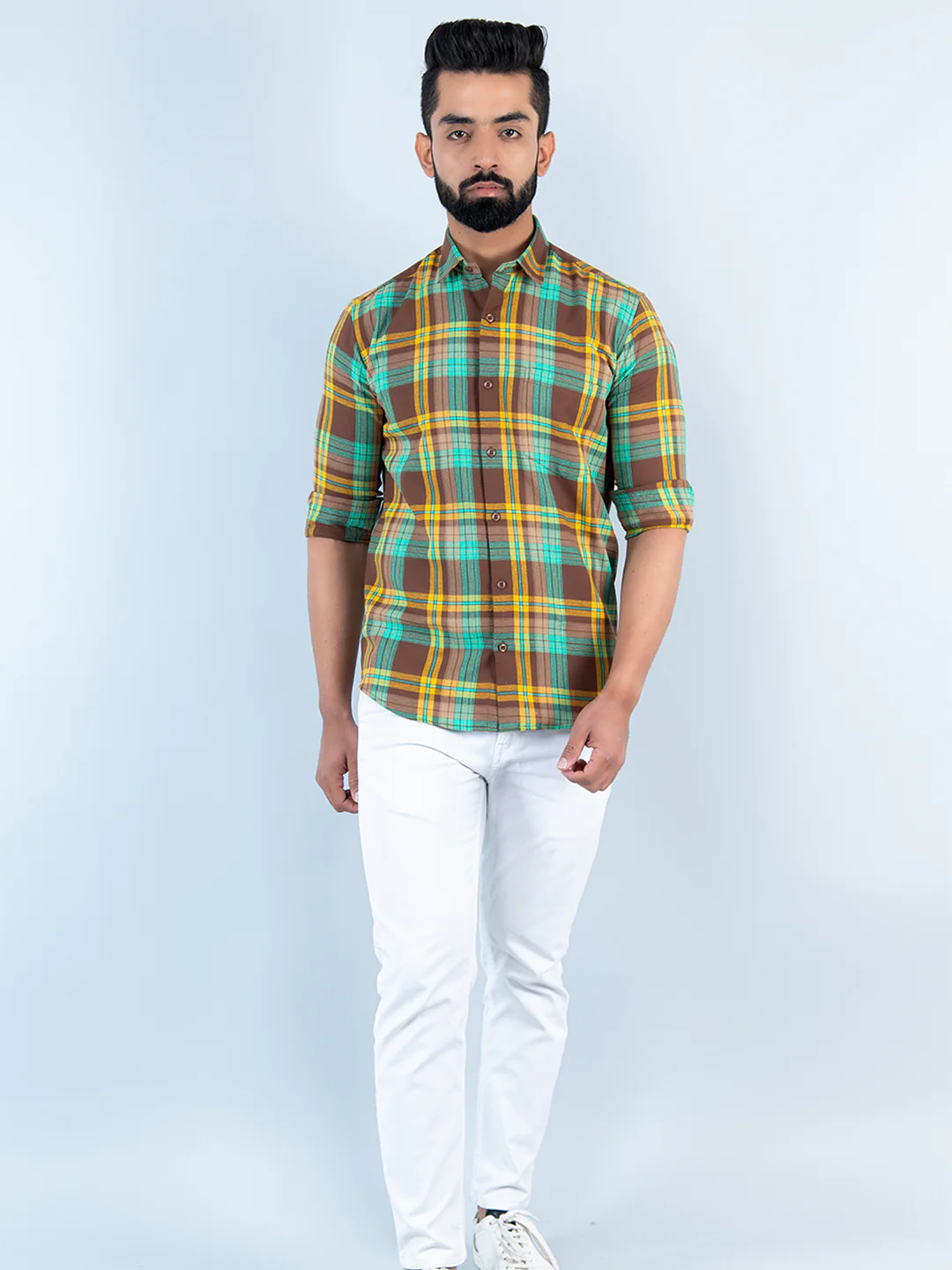 Multi Checks Full Sleeves Flannel Cotton Shirt - Image 5