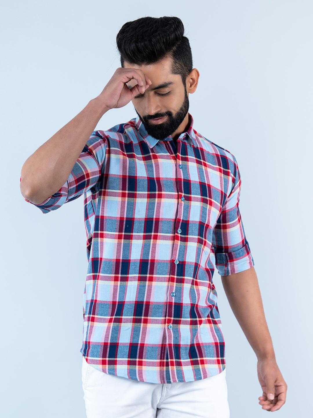 Multi Checks Full Sleeves Flannel Cotton Shirt - Image 3