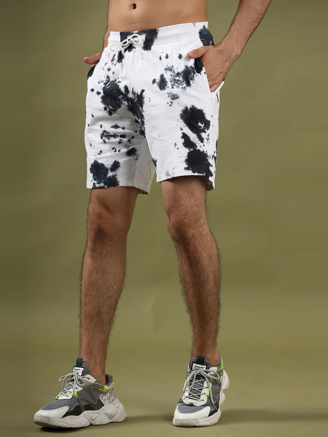 Smile Blue & White Tie Dye Shorts - Image 3