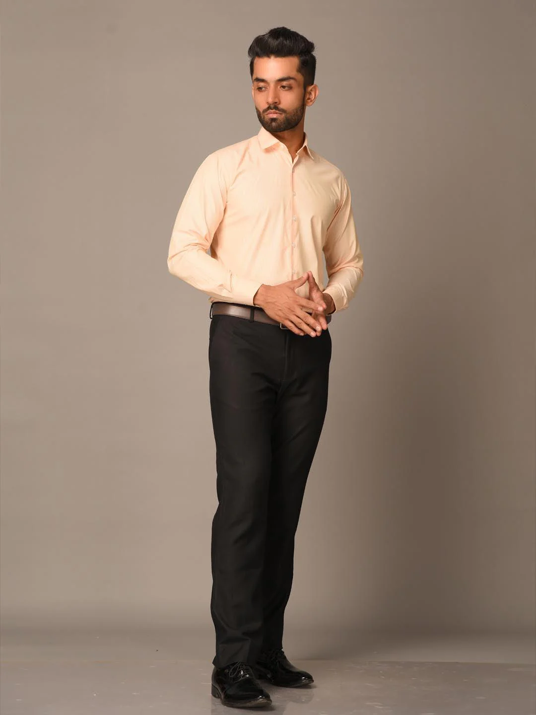 Peach Small Stripes Shirt - Image 4