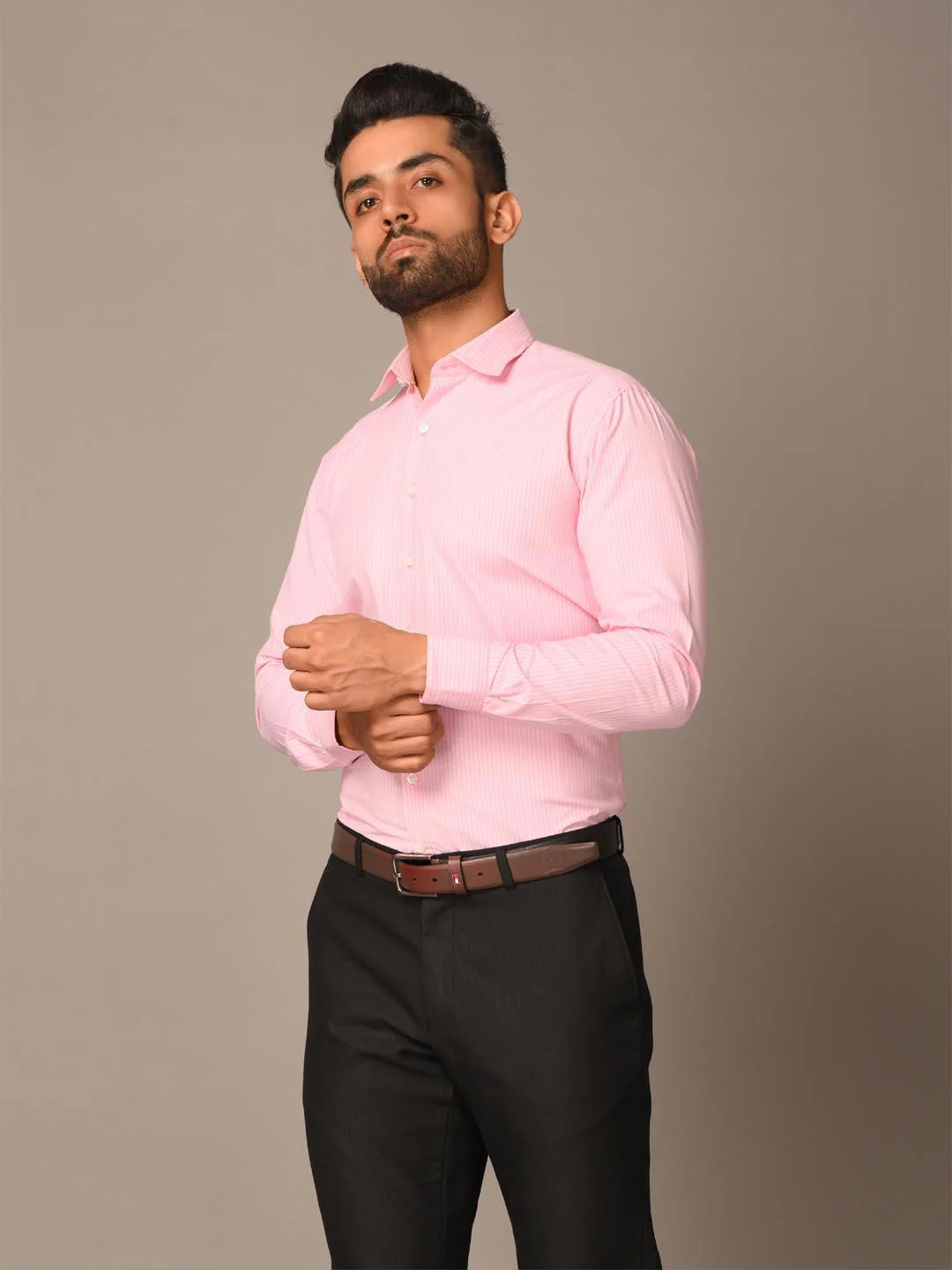 Pink Stripes Formal Shirt - Image 3