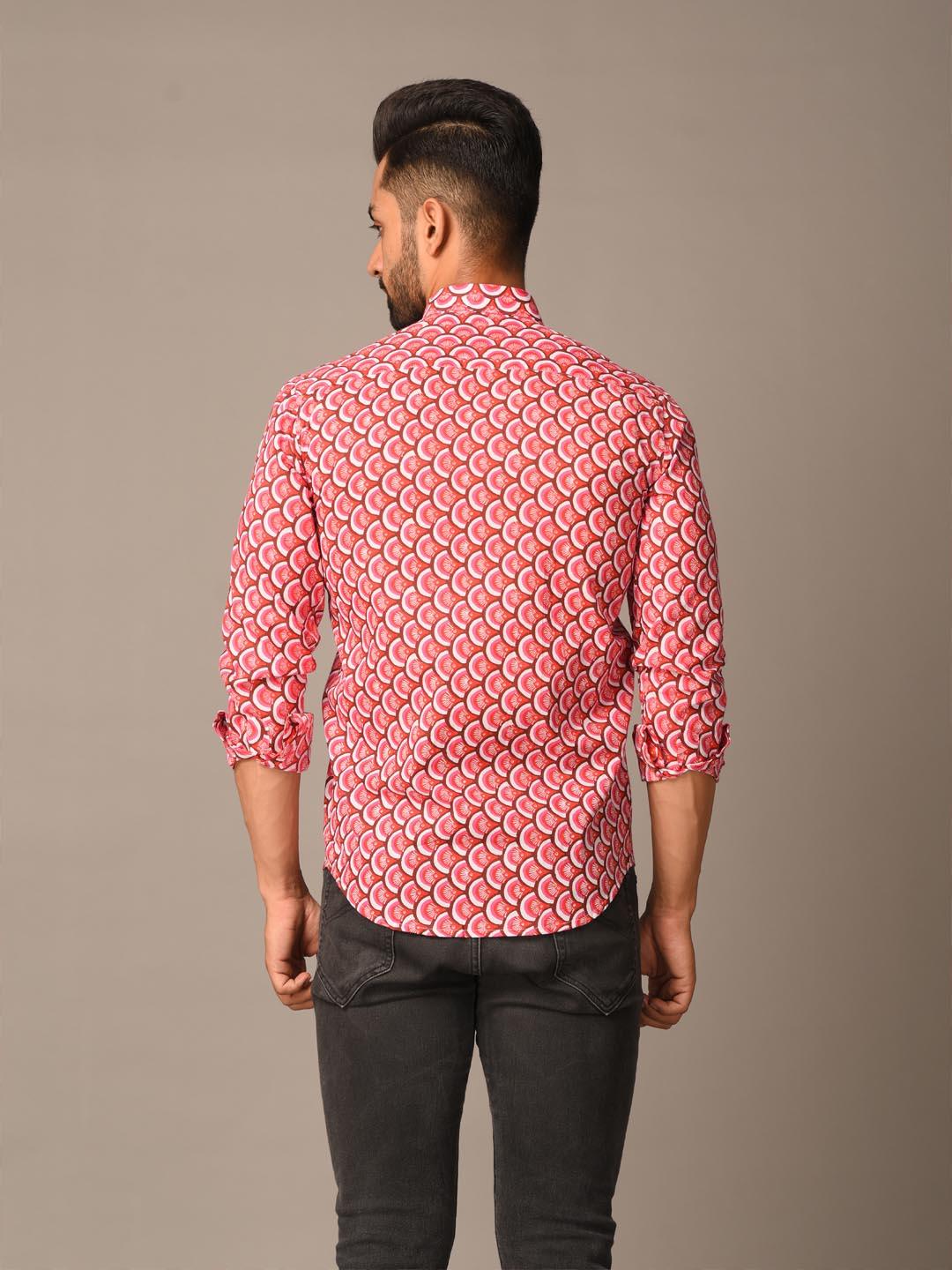 Pink Takeshi Printed Cotton Shirt - Image 6