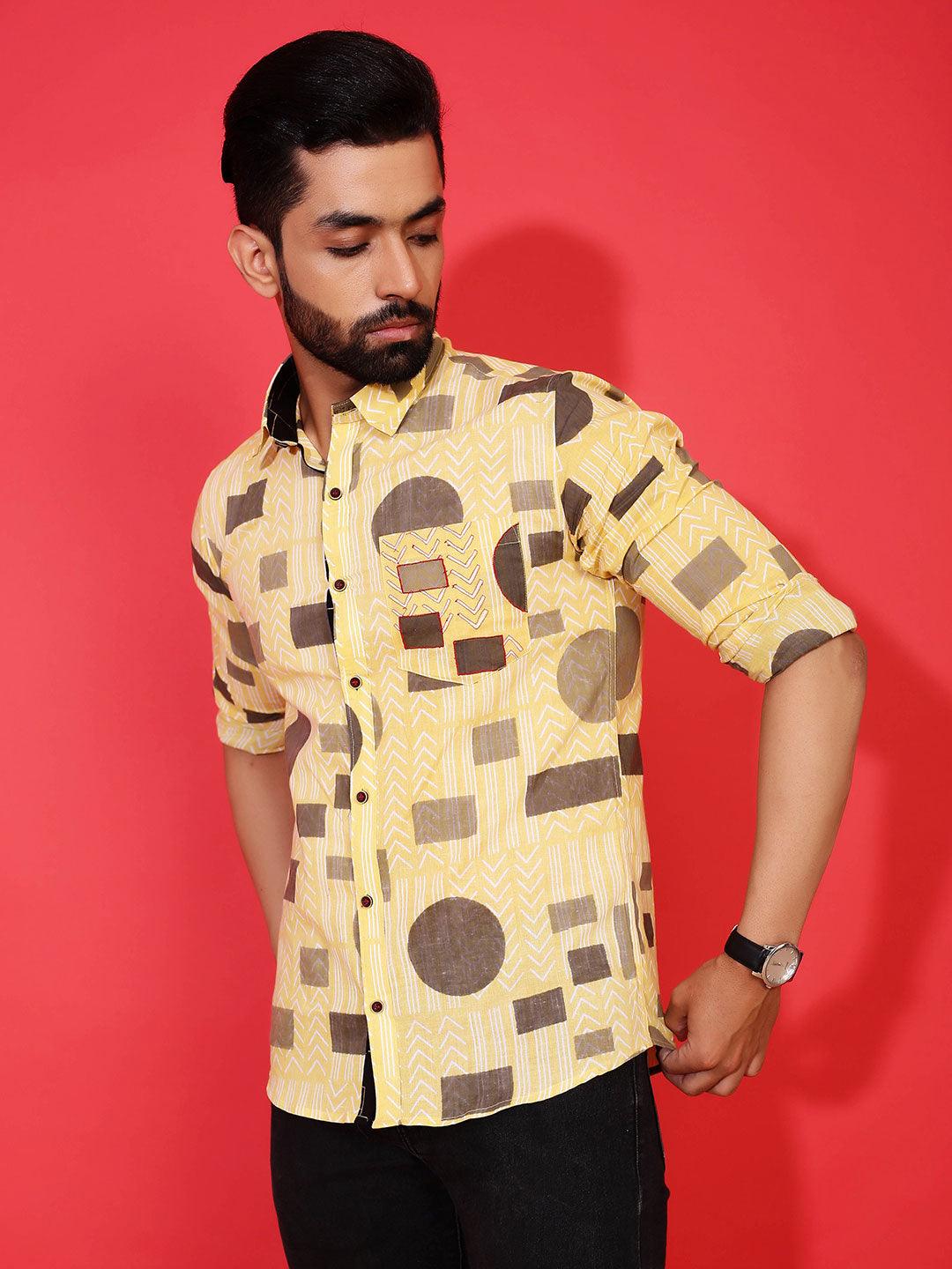 Polka Dotted Block Printed Shirt - Image 3