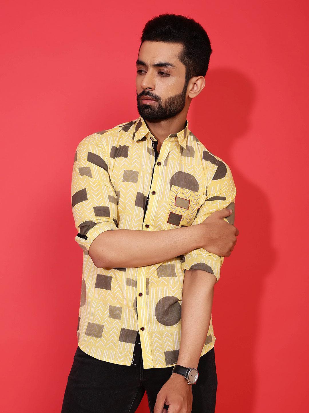 Polka Dotted Block Printed Shirt - Image 4