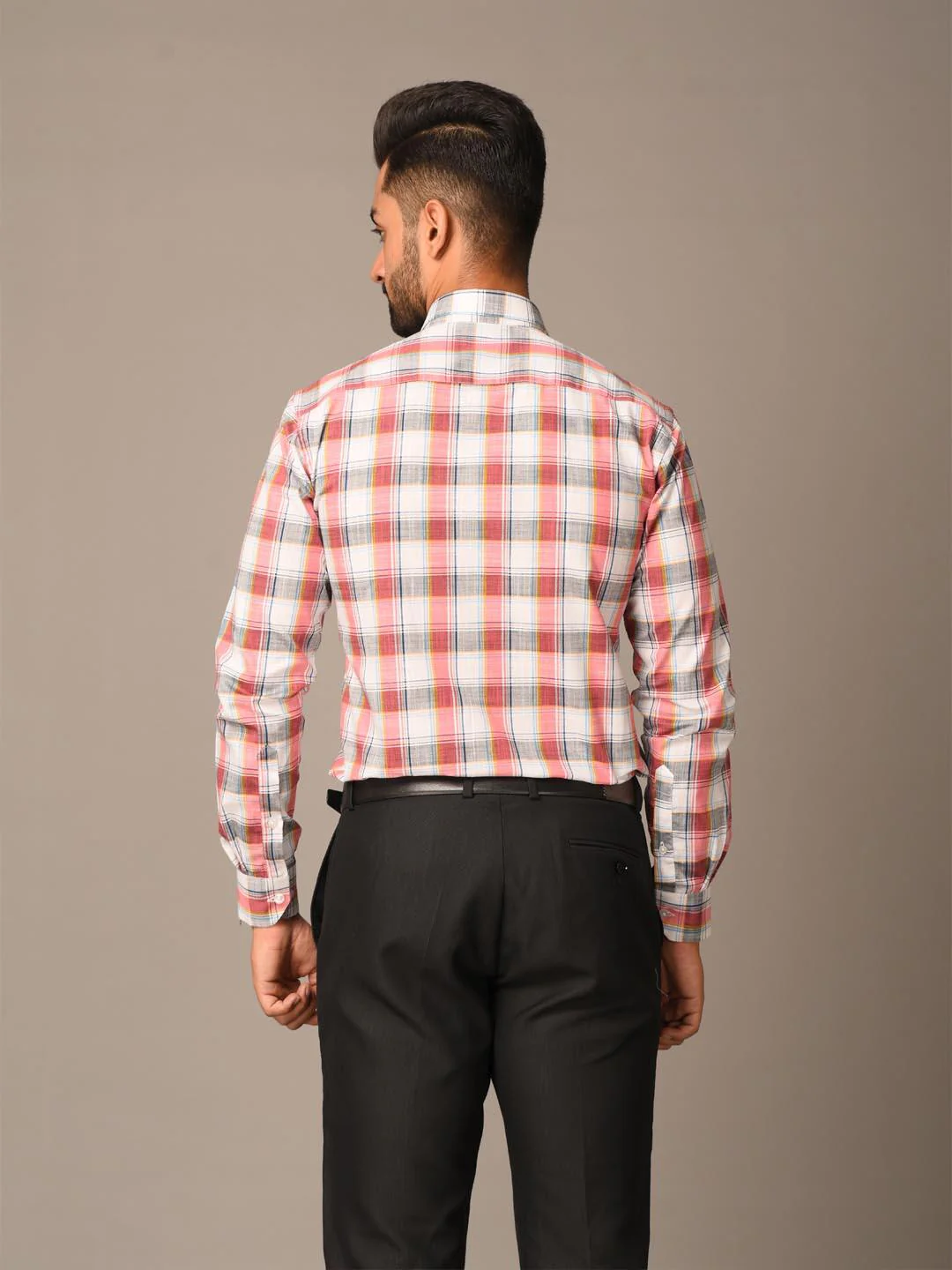 Red Block Checks Cotton Shirt - Image 6