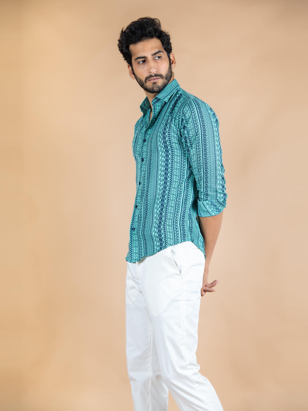 Tribal Crepe Printed Shirt For Men - Image 5